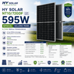 HY SOLAR 595W Bifacijalni - N-type TOPCon Solarni Panel