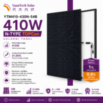 YuanTech 410W N-type TOPCon Solarni Panel - Visoka Efikasnost