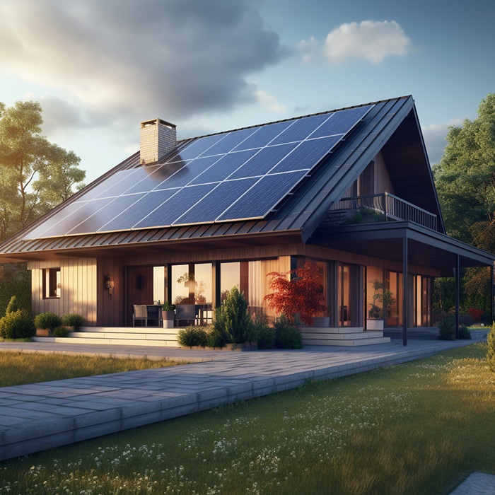 3d-rendering-house-model (1) Solarni Sustav Growatt 5kW - FUJI 15kWh Wallbox Ritar - Slika 1