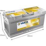 Akumulator VARTA Silver Dynamic AGM 12V 105Ah 950A (A4)