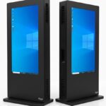 FUJI 65 inčni crni podni stalak sa duplim ekranom Windows totem