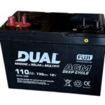 FUJI SOLAR DUAL MARINE 110Ah 12V 730EN AGM Deep Cycle baterija