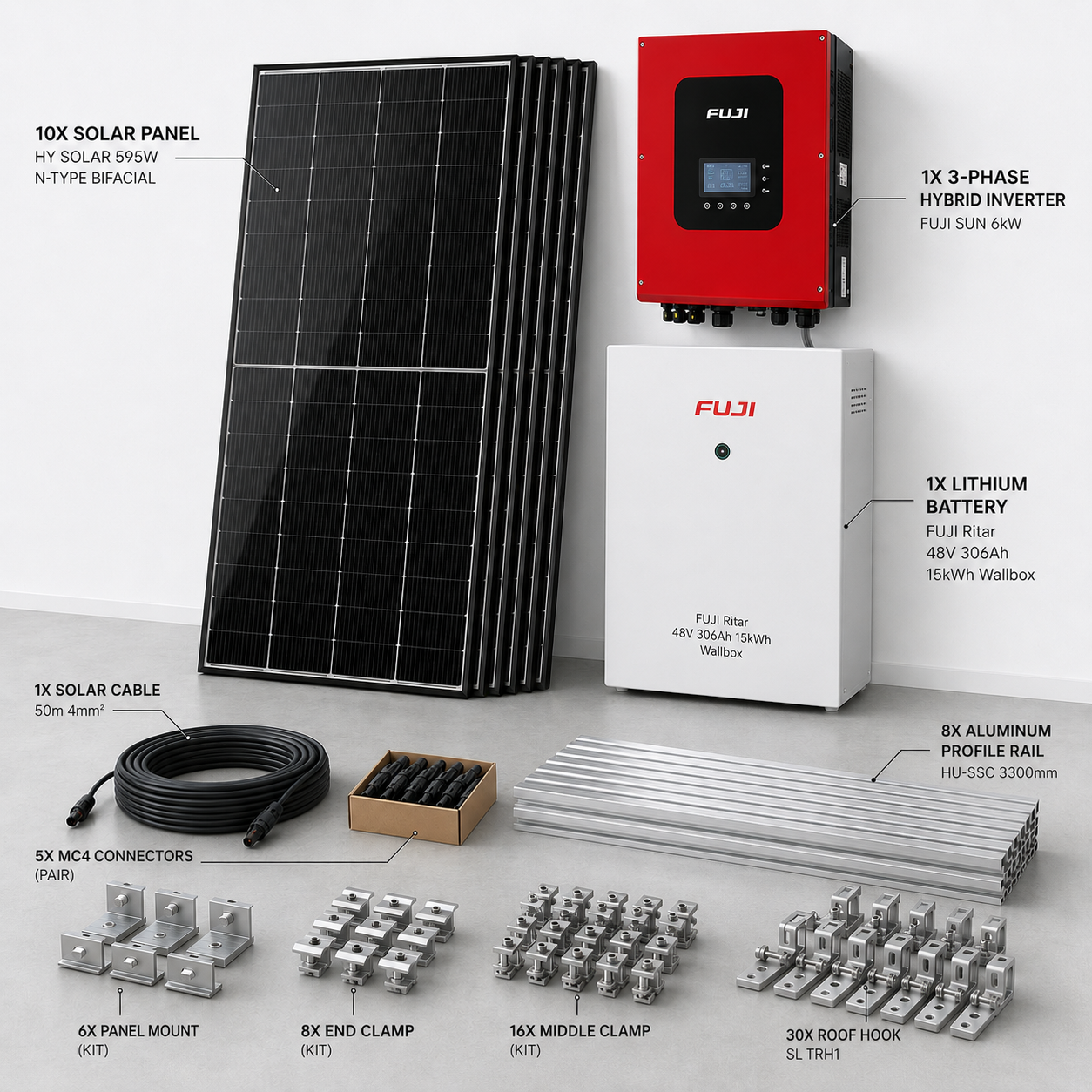 hibridna solarna elektrana 6kw 15kwh